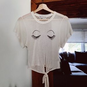 Wildfox Eyelash Cropped tie Tee